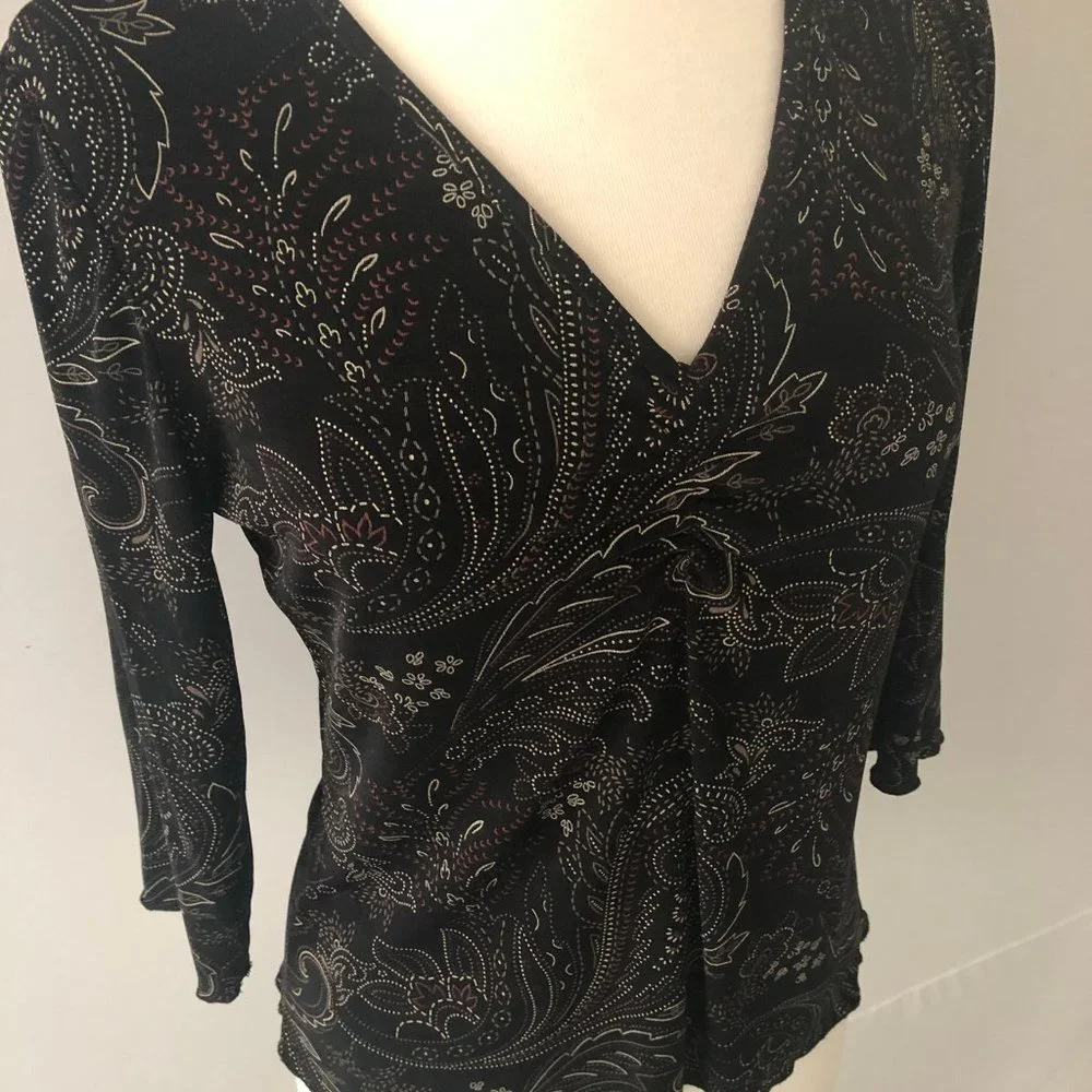 Black Patterned Blouse - Picture 4 of 7